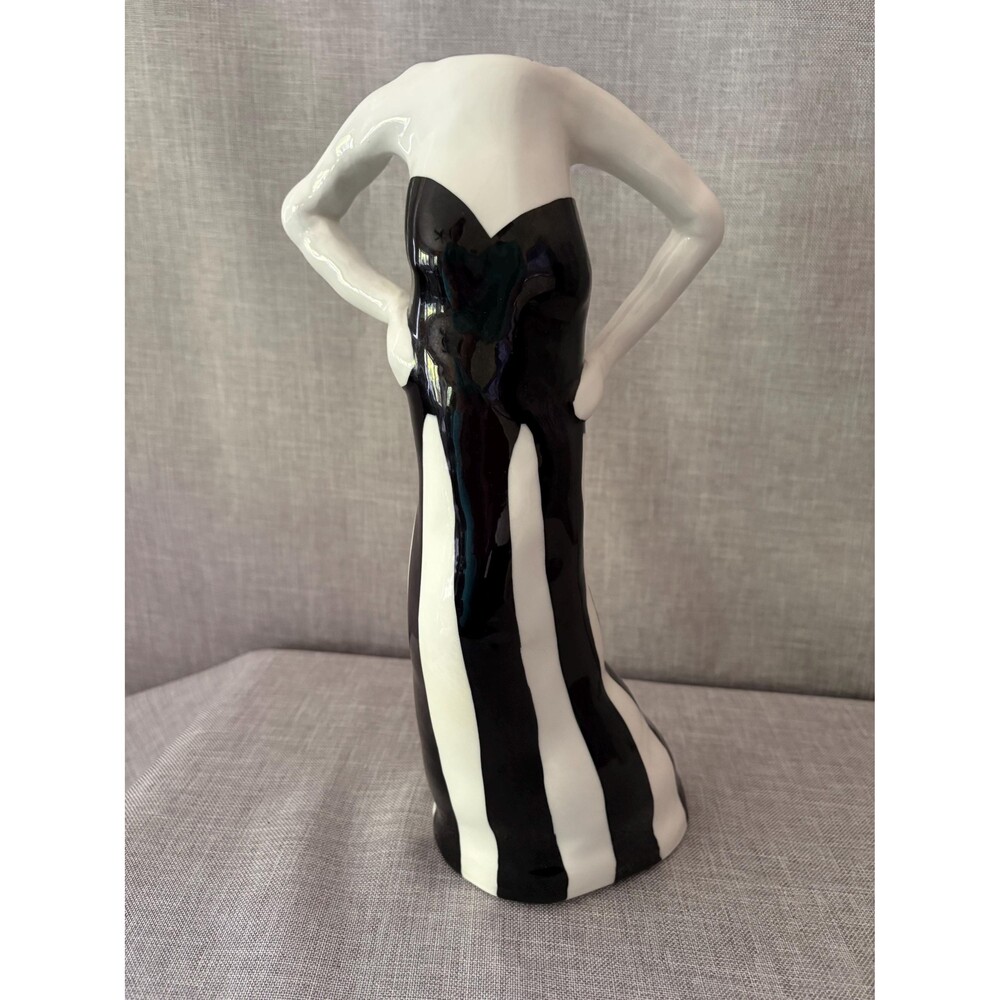 SALE Terri Cody Signed American Studio Ceramic HandPainted Figural Headless Vase
